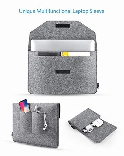 13.3 Inch Laptop Case, Felt Laptop Protective Sleeve Case with Additional Felt Pocket and Mouse Pad, Notebook Case for 13" MacBook Air Pro, Dell, Lenovo, HP