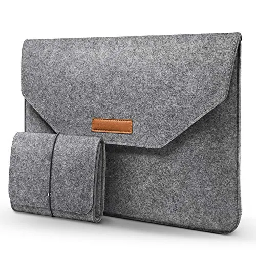 13.3 Inch Laptop Case, Felt Laptop Protective Sleeve Case with Additional Felt Pocket and Mouse Pad, Notebook Case for 13" MacBook Air Pro, Dell, Lenovo, HP