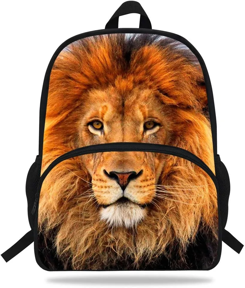 16inch Popular Girls Animal Backpack Lion King Bag Boys Daypack Child Schoolbag (D1040b)