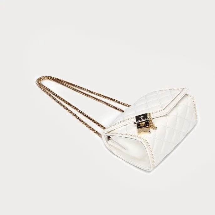 Aemma Lock & Quilted Faux Leather Mini Flap Bag - 2 Colors