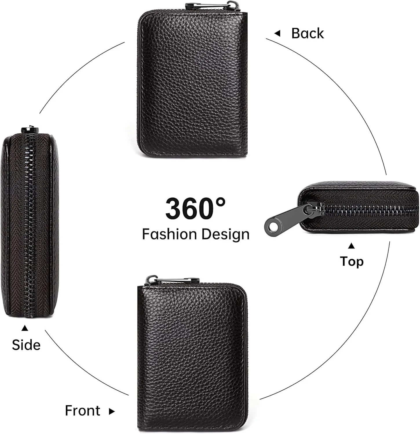 Badiya Genuine Leather Credit Card Holder for Women RFID Blocking Accordion Small Card Case Wallet