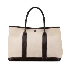 Beige Hermès Toile and Negonda Garden Party 36 Tote Bag