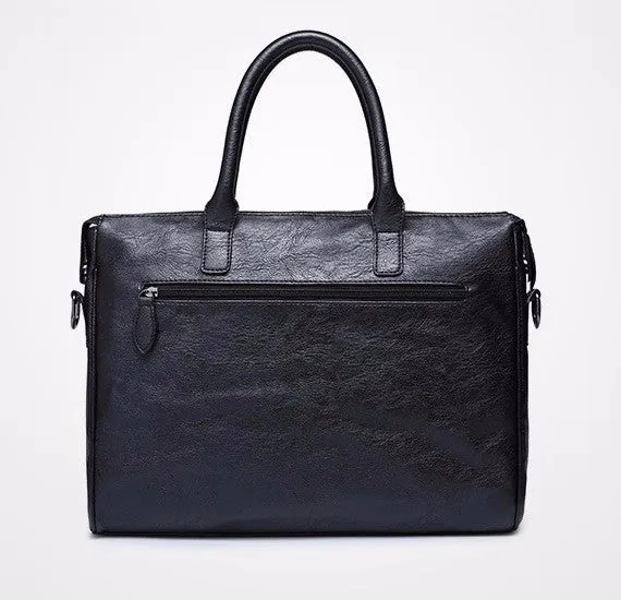 Black Men's PU Leather Briefcase