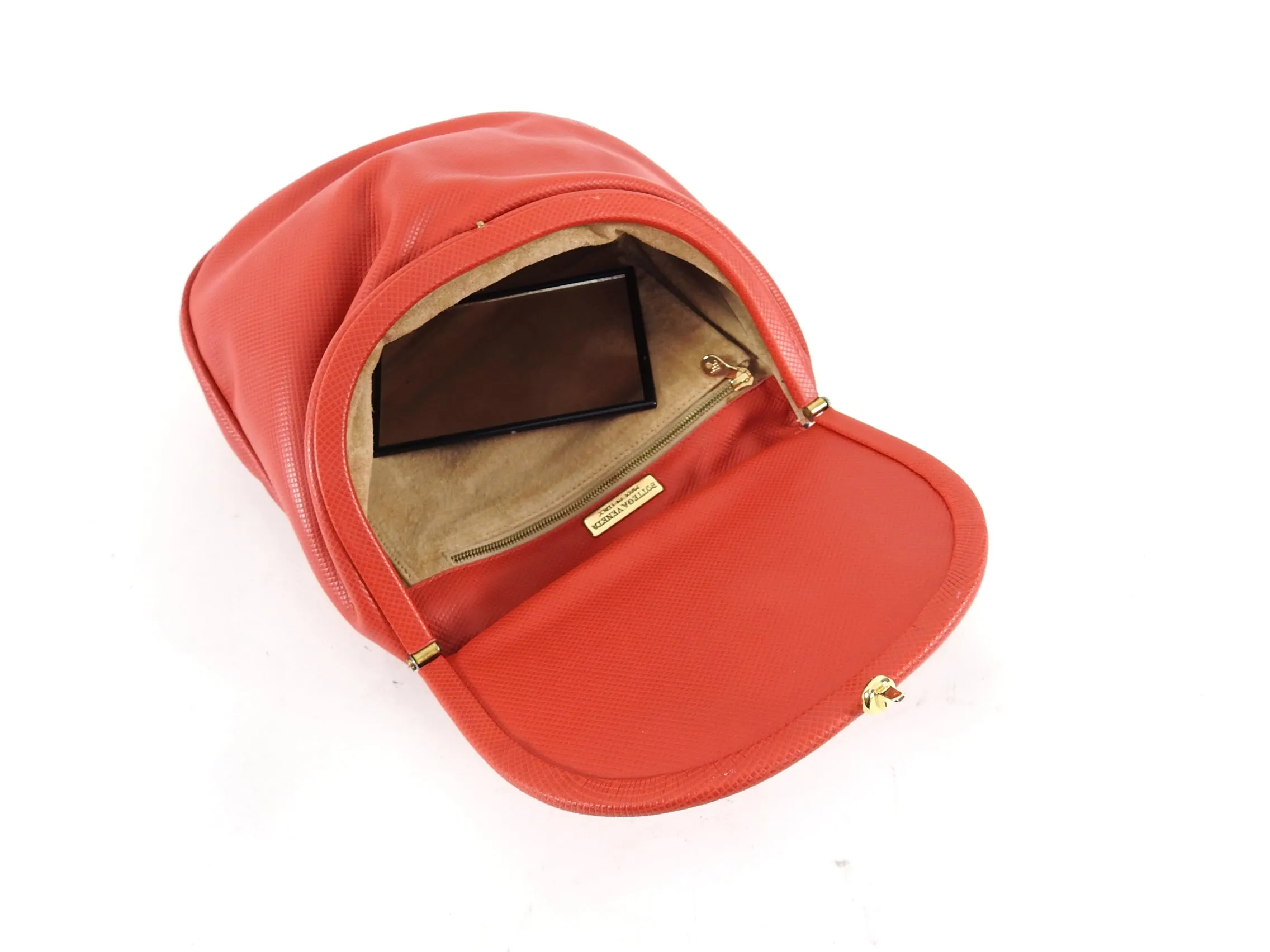 Bottega Veneta Vintage Large Red Leather Creel Crossbody Bag