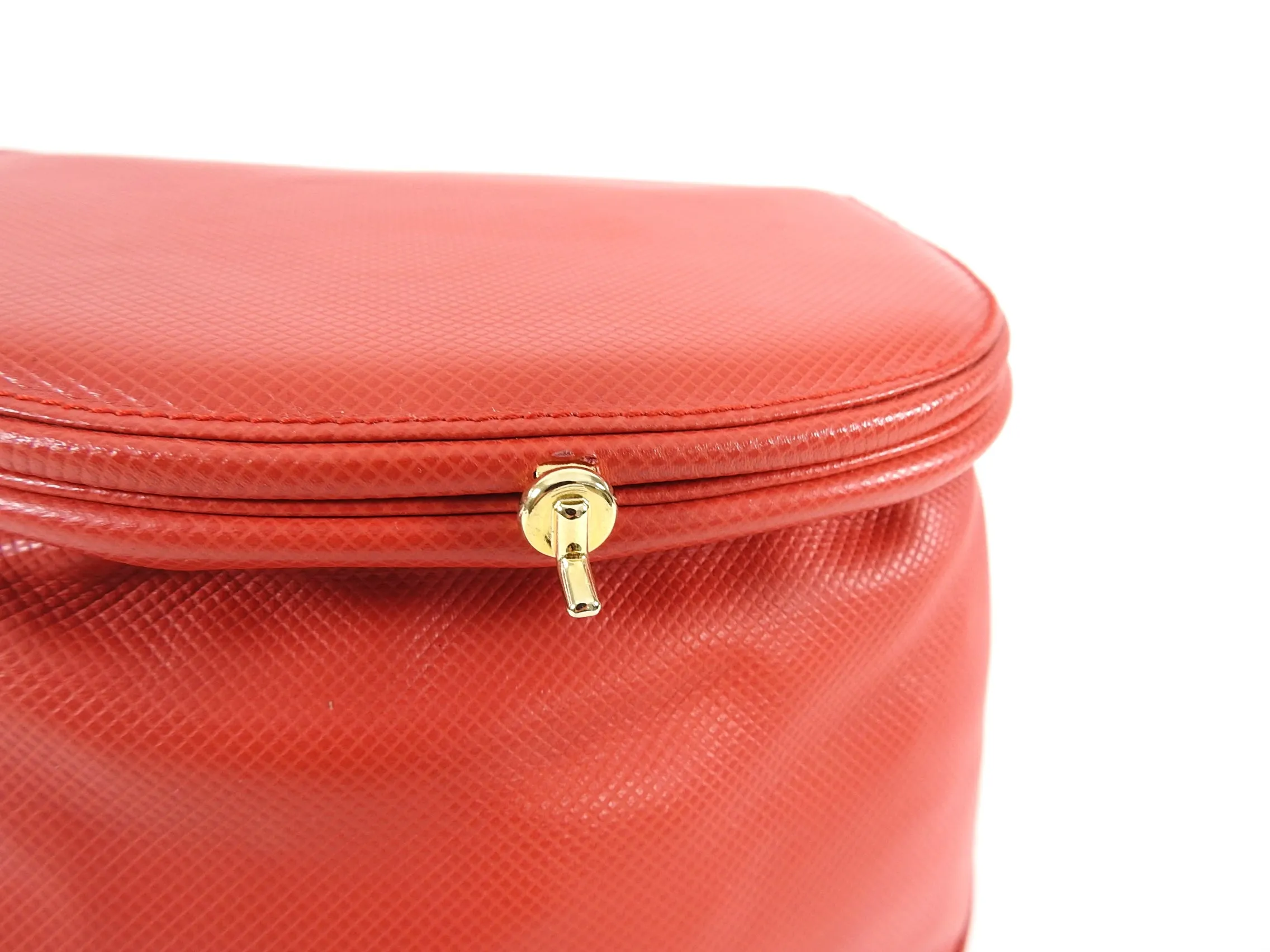Bottega Veneta Vintage Large Red Leather Creel Crossbody Bag
