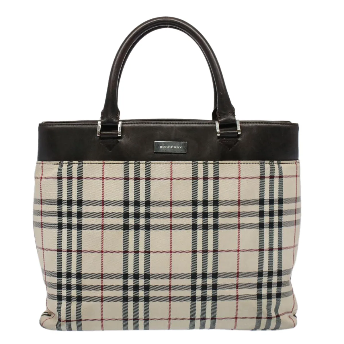 Burberry Check Link  Synthetic Tote Bag ()