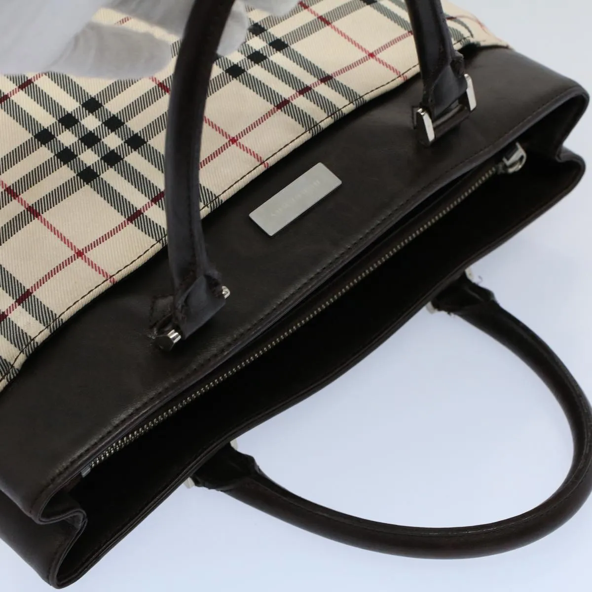 Burberry Check Link  Synthetic Tote Bag ()