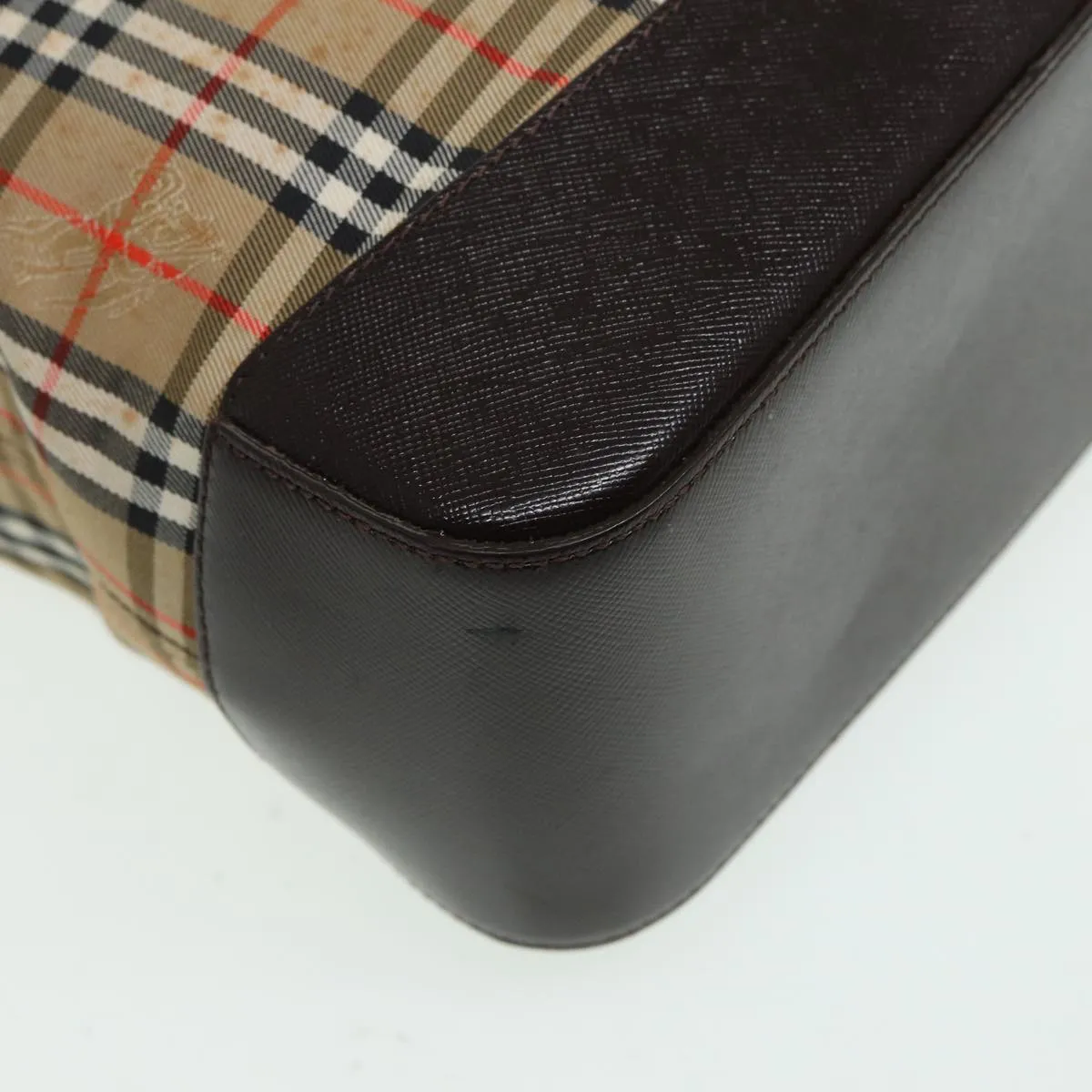BURBERRY Nova Check Tote Bag Canvas Beige Auth 83420