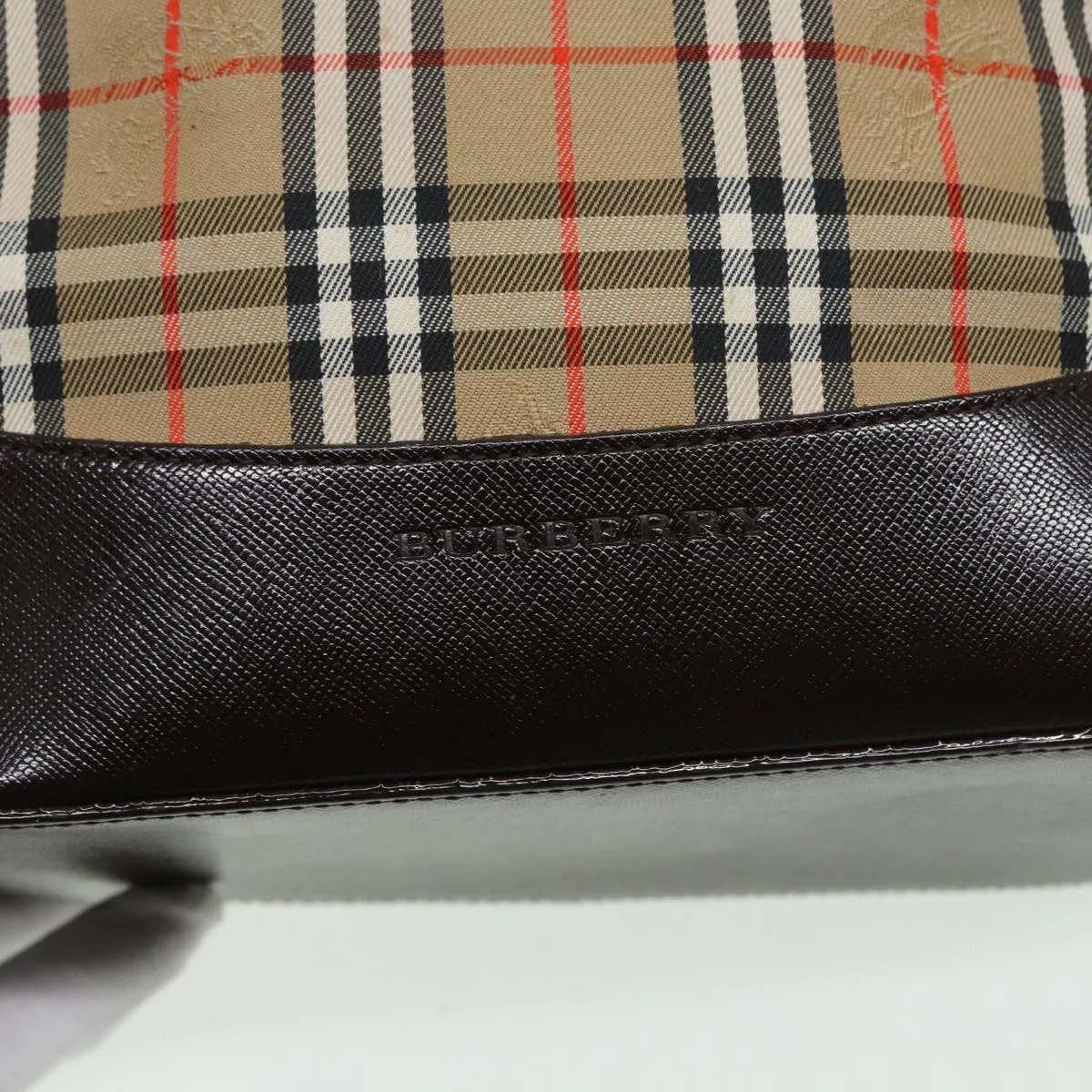 BURBERRY Nova Check Tote Bag Canvas Beige Auth 83420