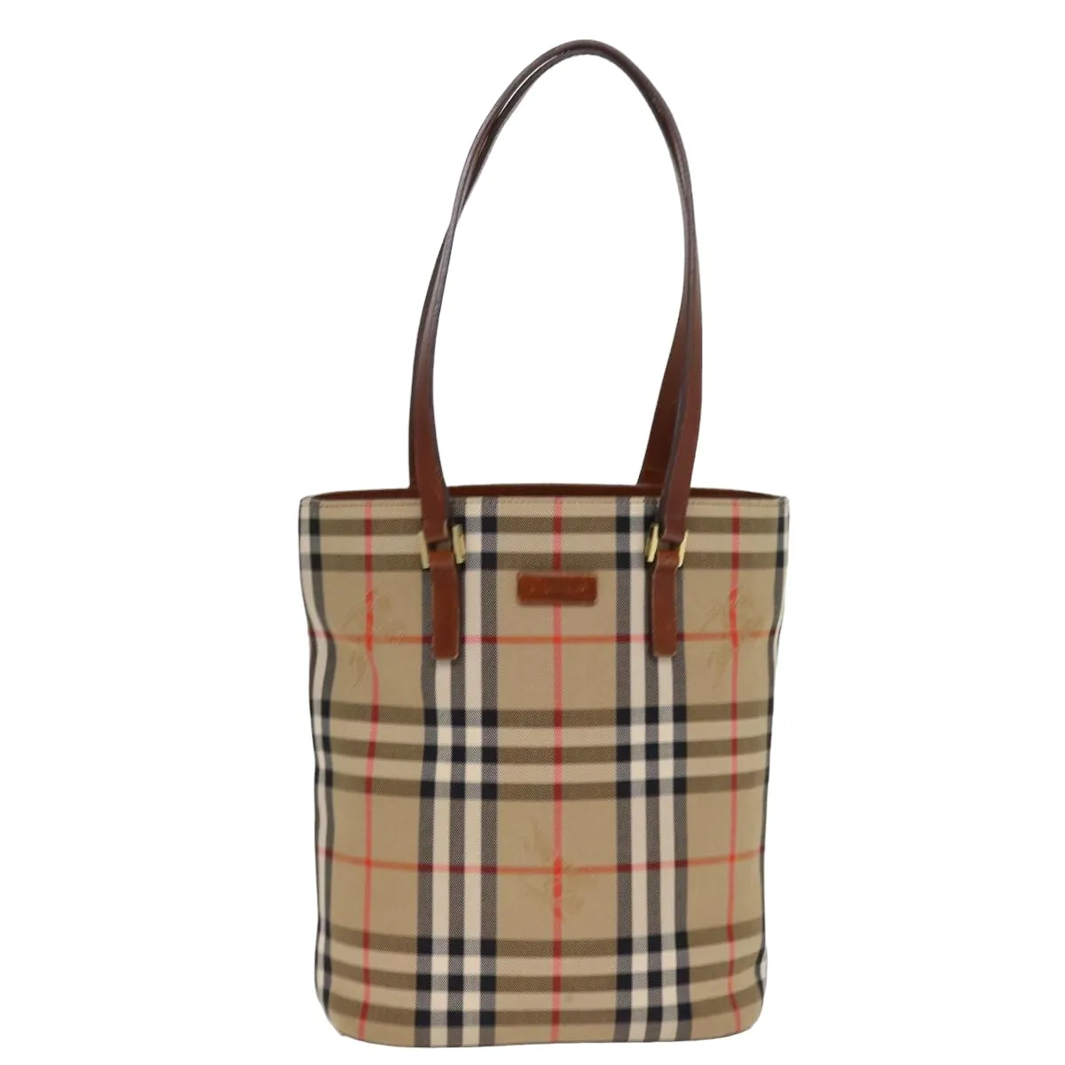 BURBERRY Nova Check Tote Bag Canvas Beige  ep4573