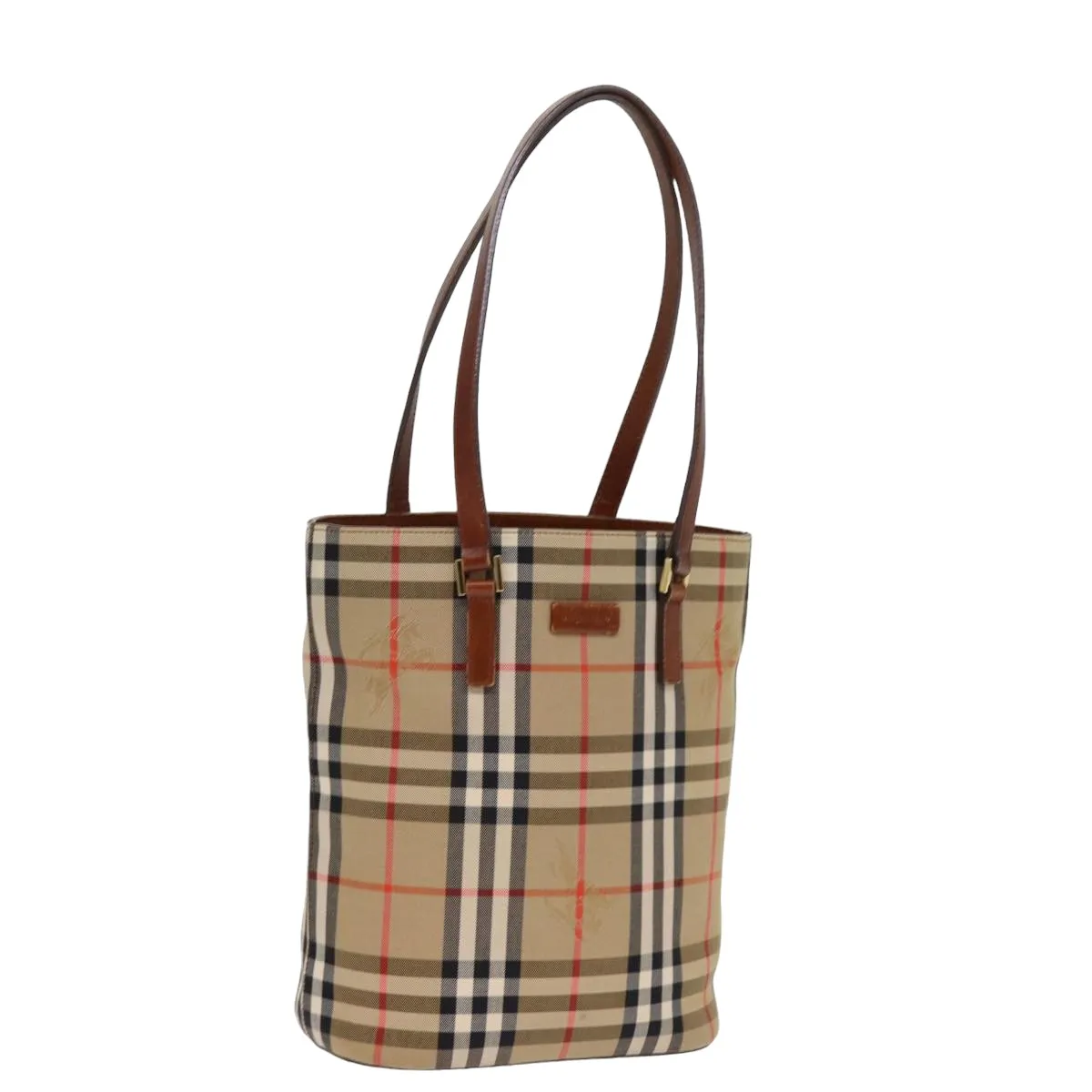 BURBERRY Nova Check Tote Bag Canvas Beige  ep4573