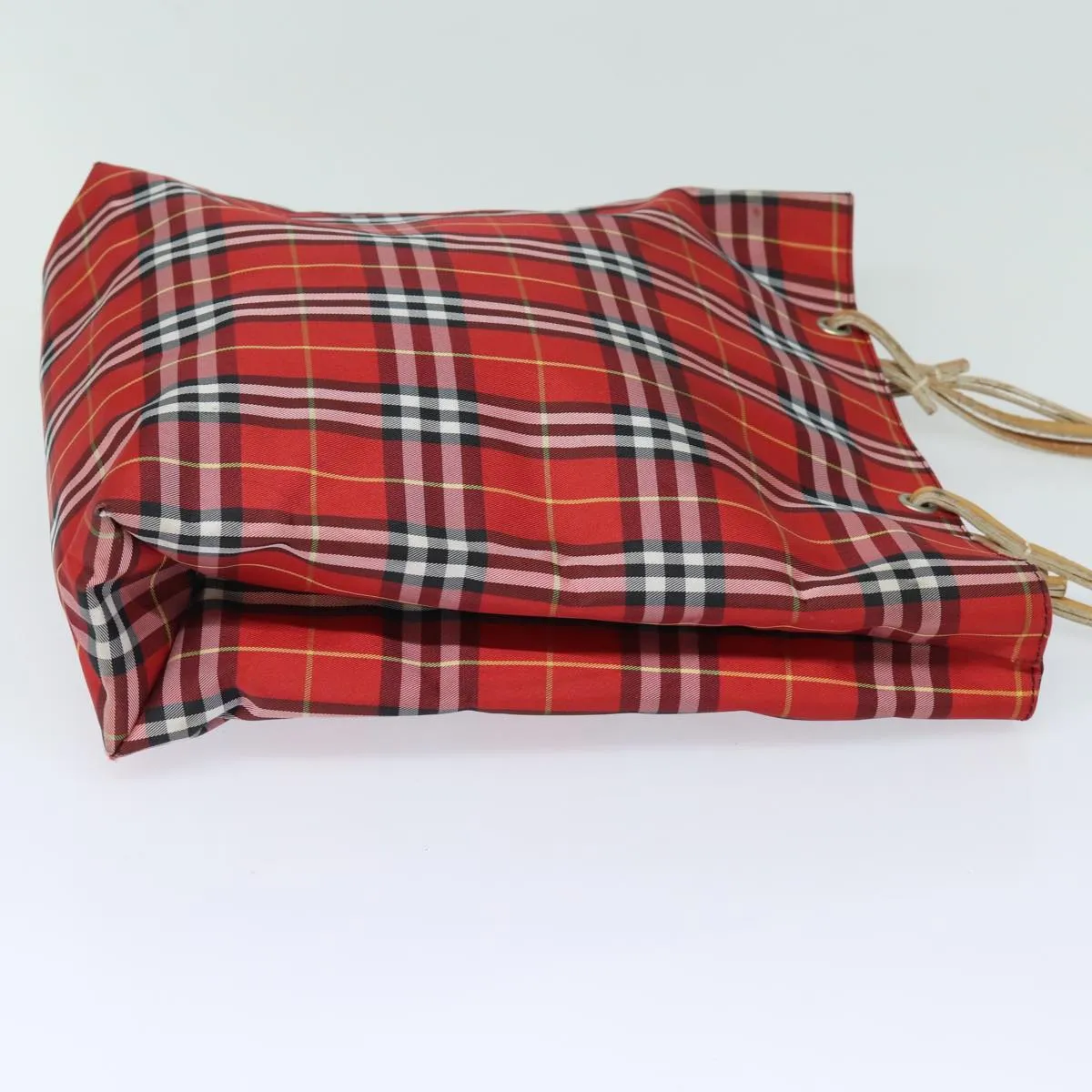 BURBERRY Nova Check Tote Bag Canvas Red  bs15730