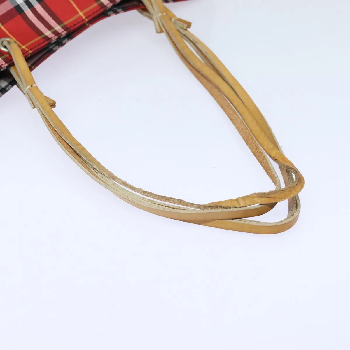 BURBERRY Nova Check Tote Bag Canvas Red  bs15730