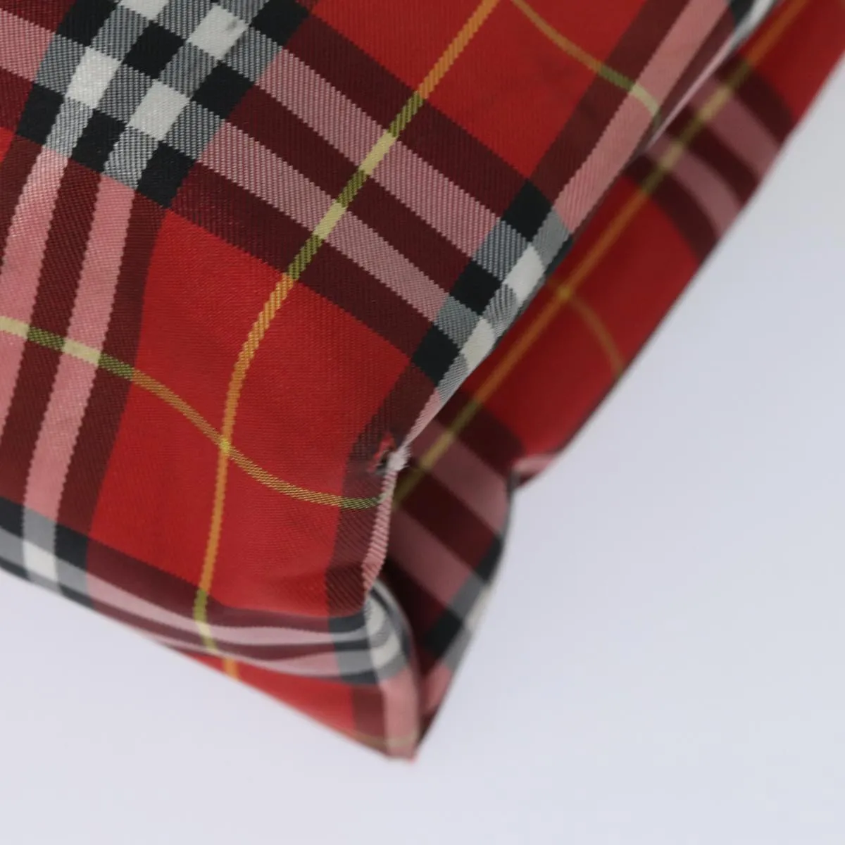 BURBERRY Nova Check Tote Bag Canvas Red  bs15730
