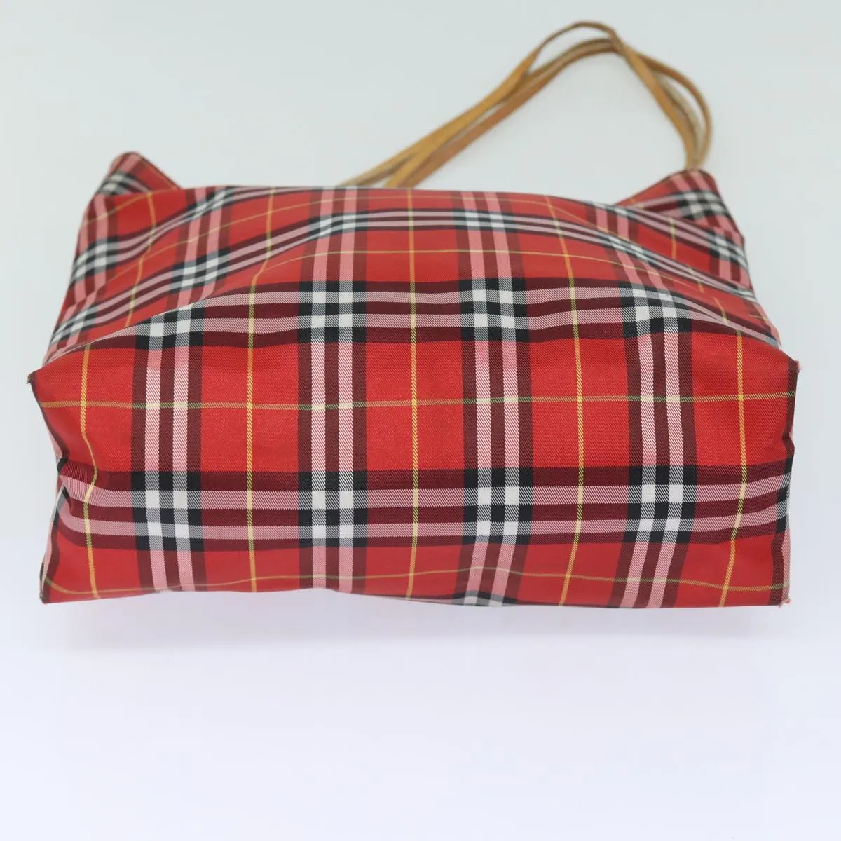 BURBERRY Nova Check Tote Bag Canvas Red  bs15730
