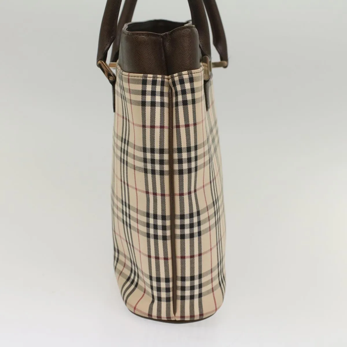 BURBERRY Nova Check Tote Bag Nylon Leather Beige  yk8590