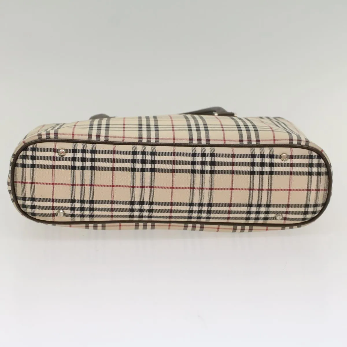 BURBERRY Nova Check Tote Bag Nylon Leather Beige  yk8590