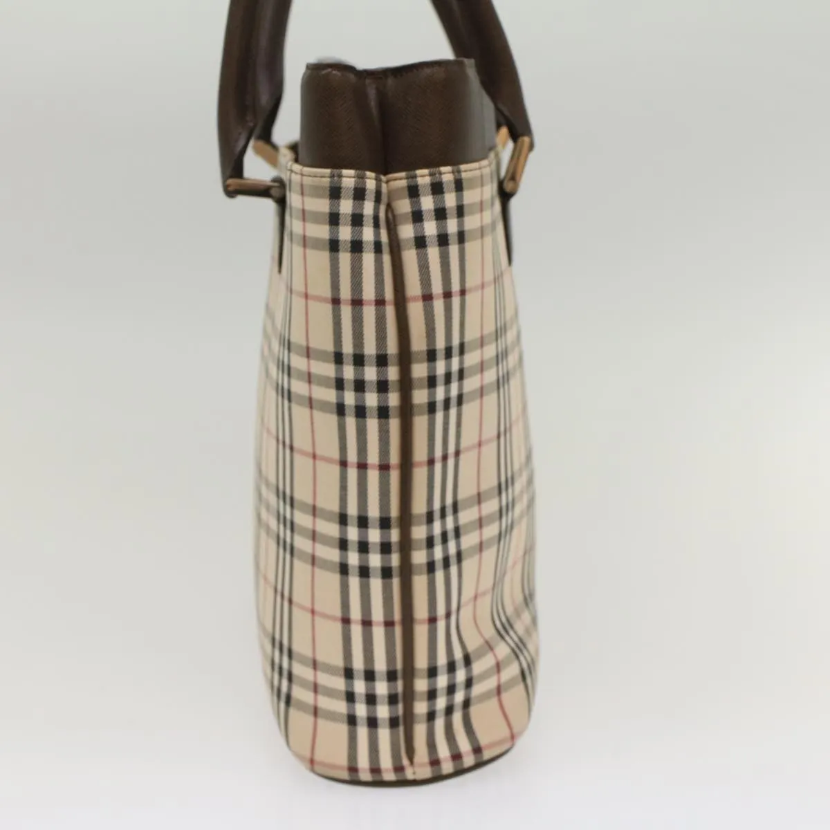 BURBERRY Nova Check Tote Bag Nylon Leather Beige  yk8590