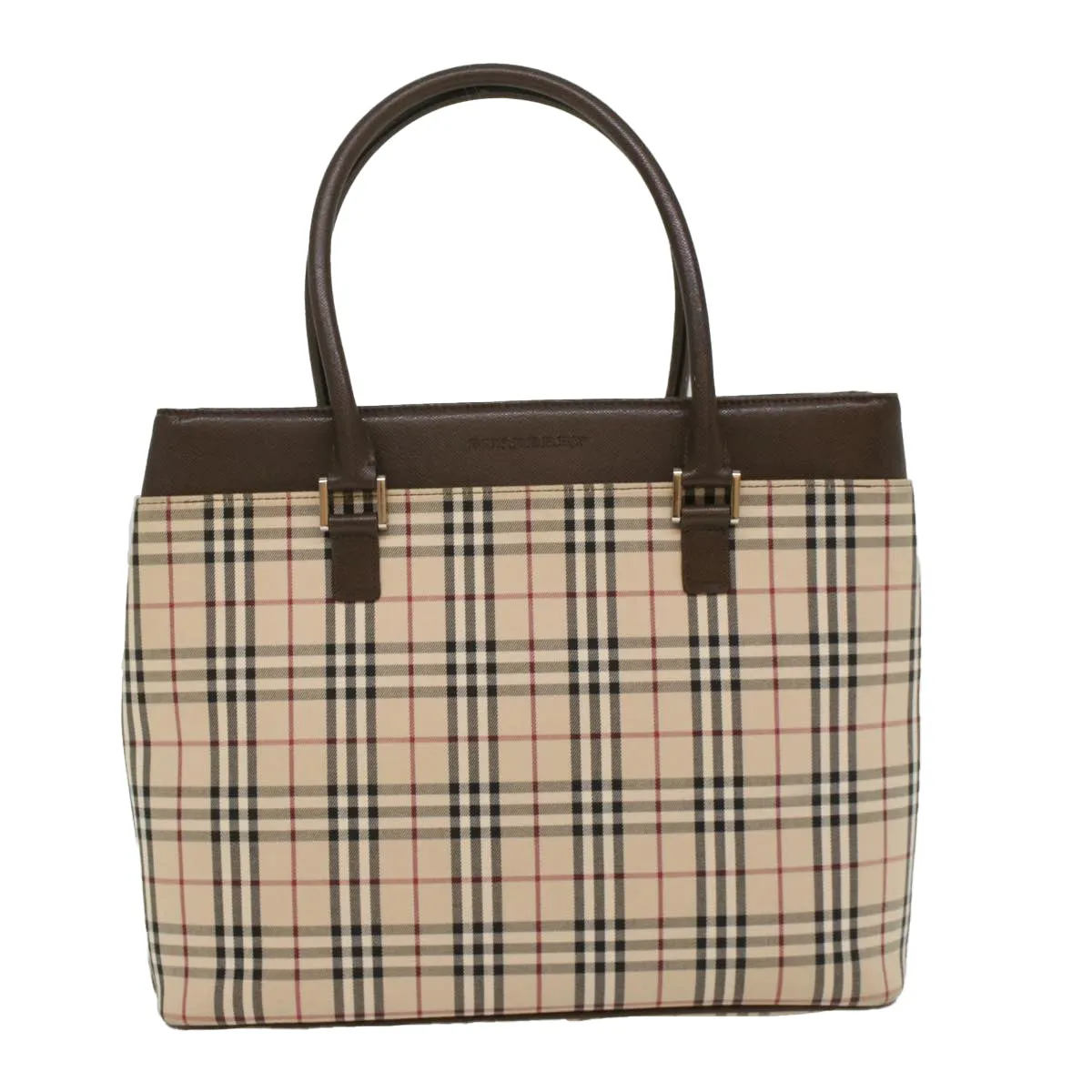 BURBERRY Nova Check Tote Bag Nylon Leather Beige  yk8590
