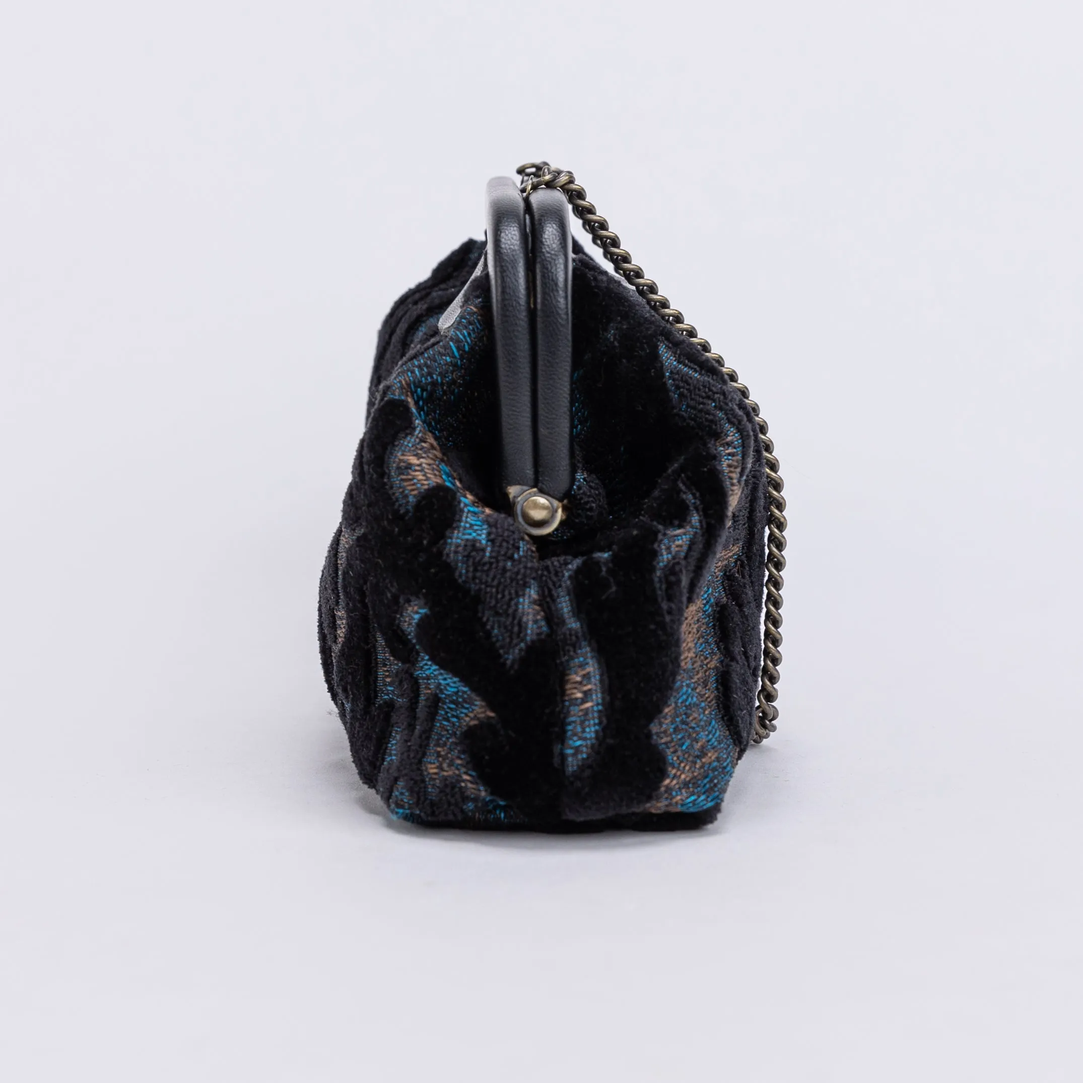 Burnout Velvet Black Alma Clutch