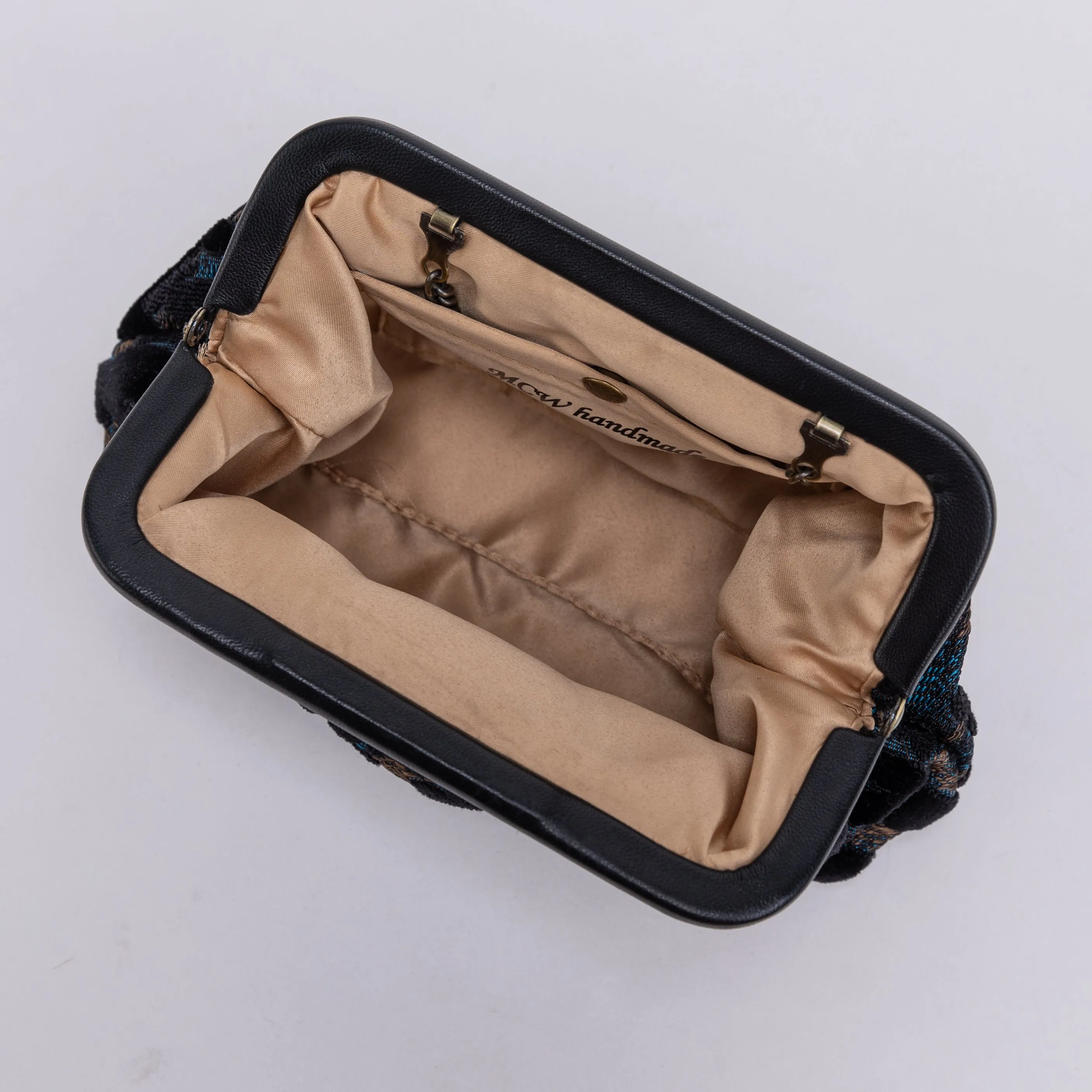 Burnout Velvet Black Alma Clutch