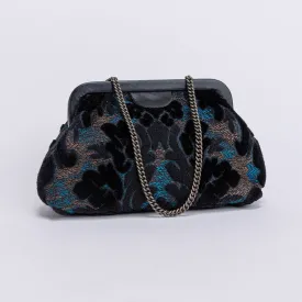 Burnout Velvet Black Alma Clutch