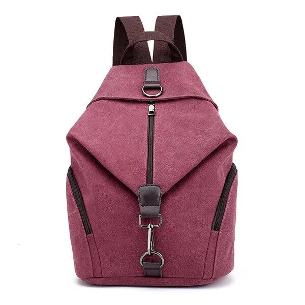 Casual Canvas Women Backpack Travel BackBag Large Capacity School Bag