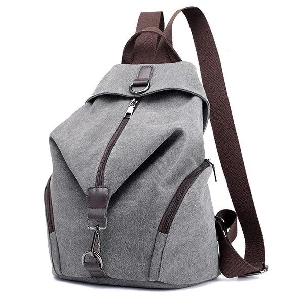 Casual Canvas Women Backpack Travel BackBag Large Capacity School Bag