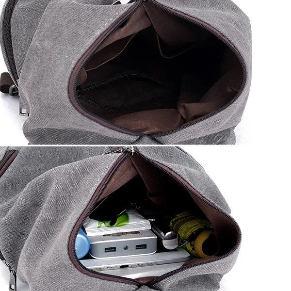 Casual Canvas Women Backpack Travel BackBag Large Capacity School Bag