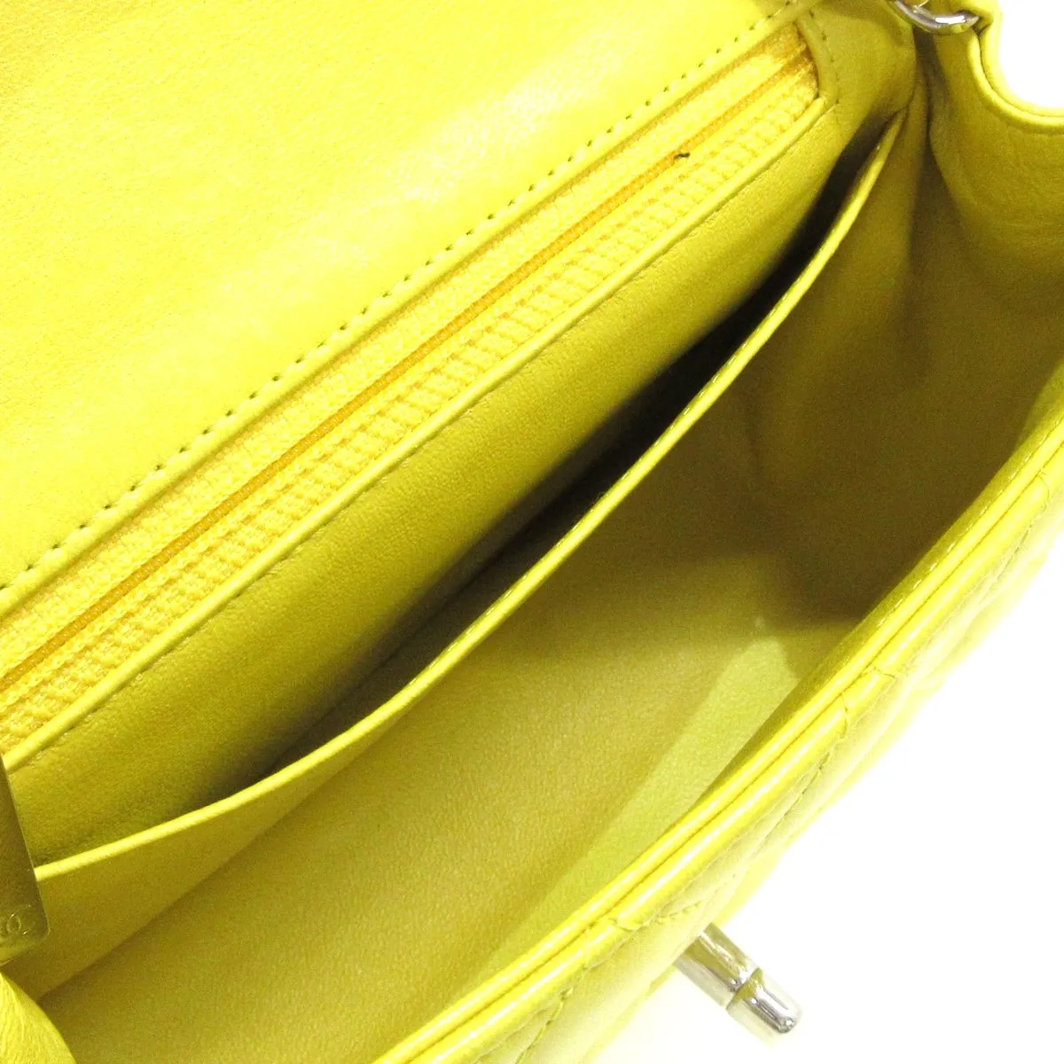 Chanel Yellow Leather MINI FLAP BAG shoulder bag