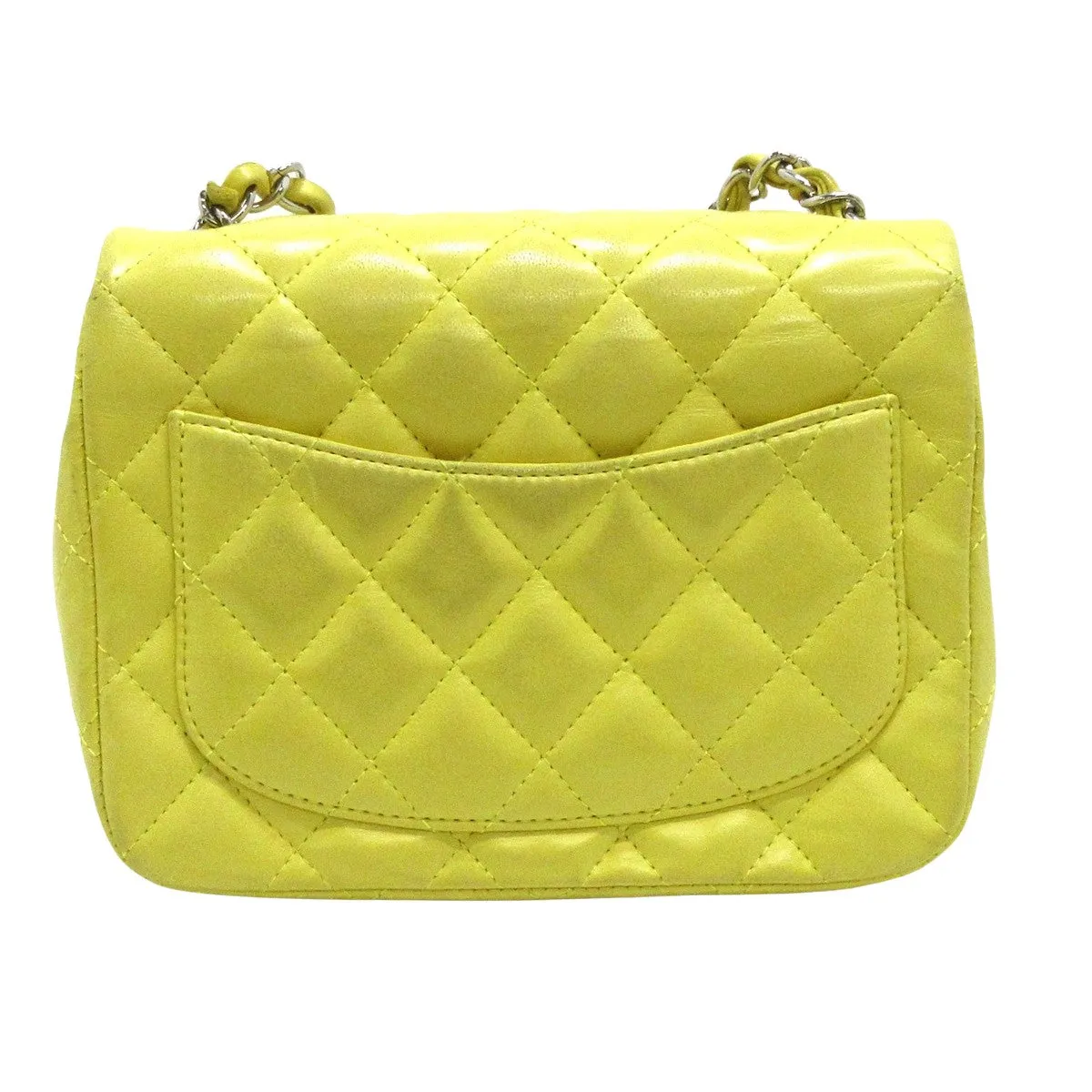 Chanel Yellow Leather MINI FLAP BAG shoulder bag