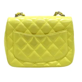 Chanel Yellow Leather MINI FLAP BAG shoulder bag