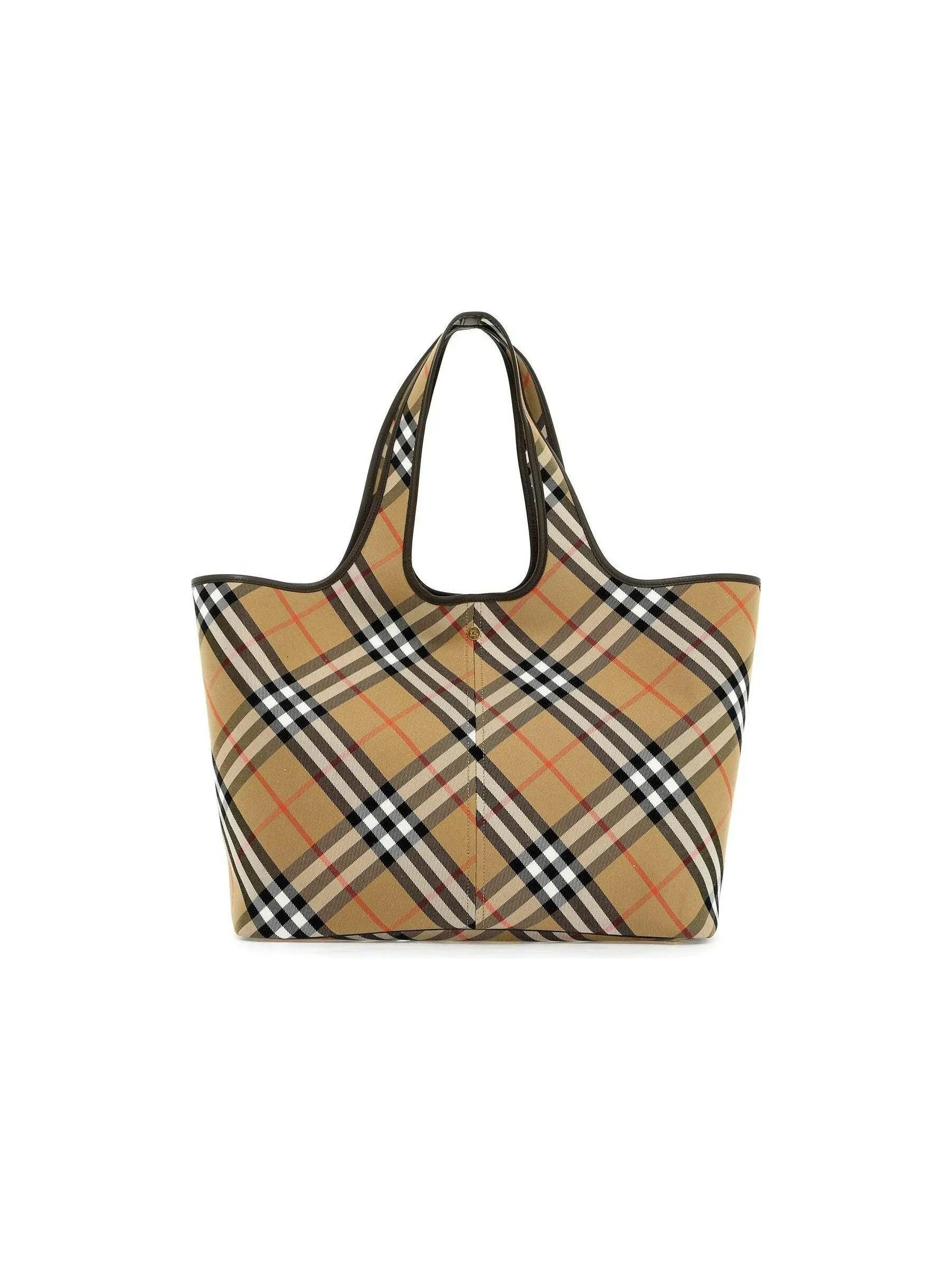 Check Plaid Leather Tote