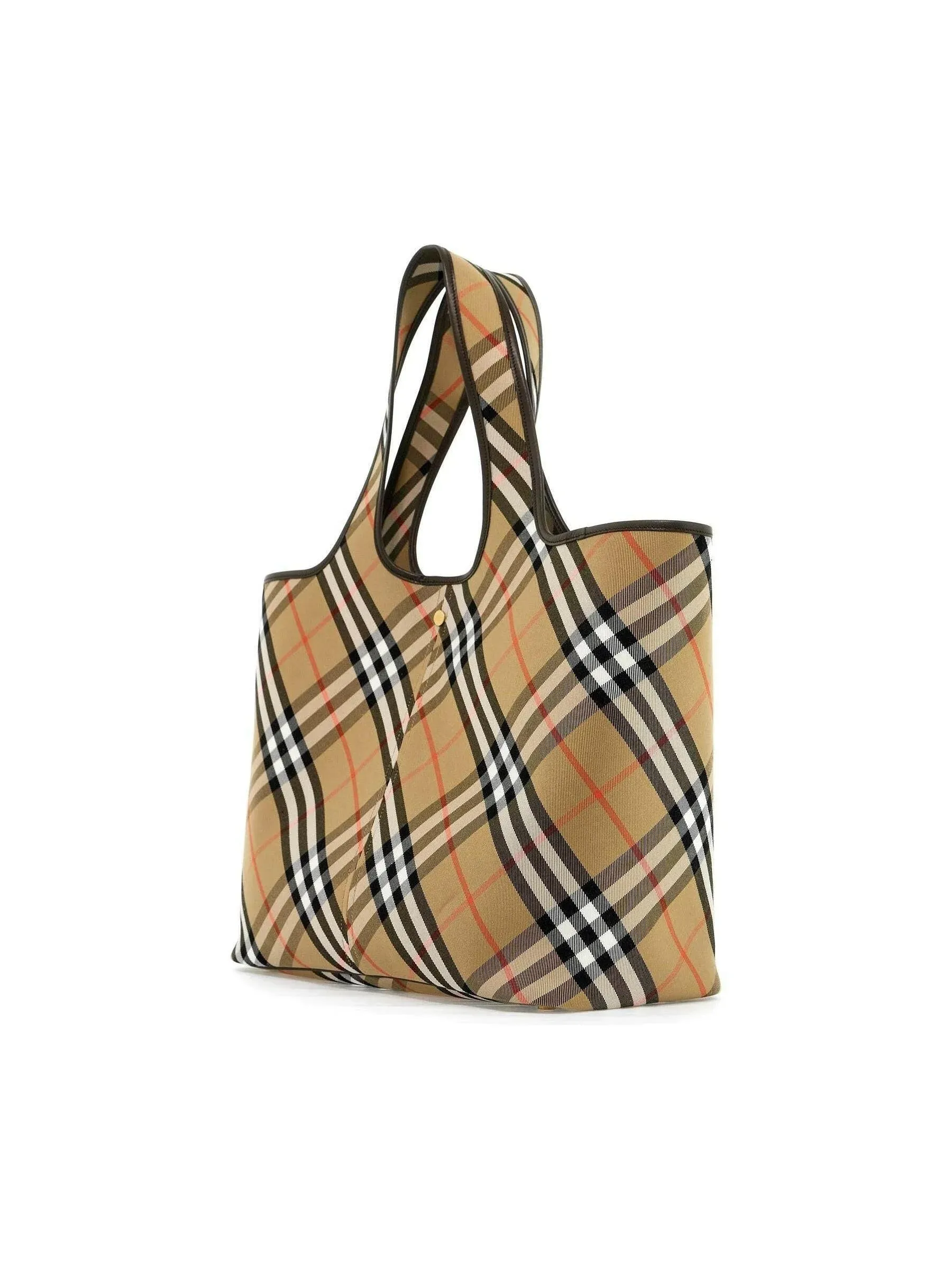 Check Plaid Leather Tote