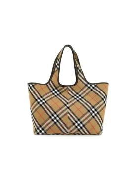 Check Plaid Leather Tote