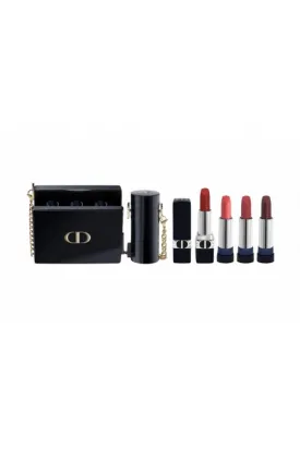 Christian Dior Rouge Dior Minaudiere Clutch And Lipstick 4Piec Set
