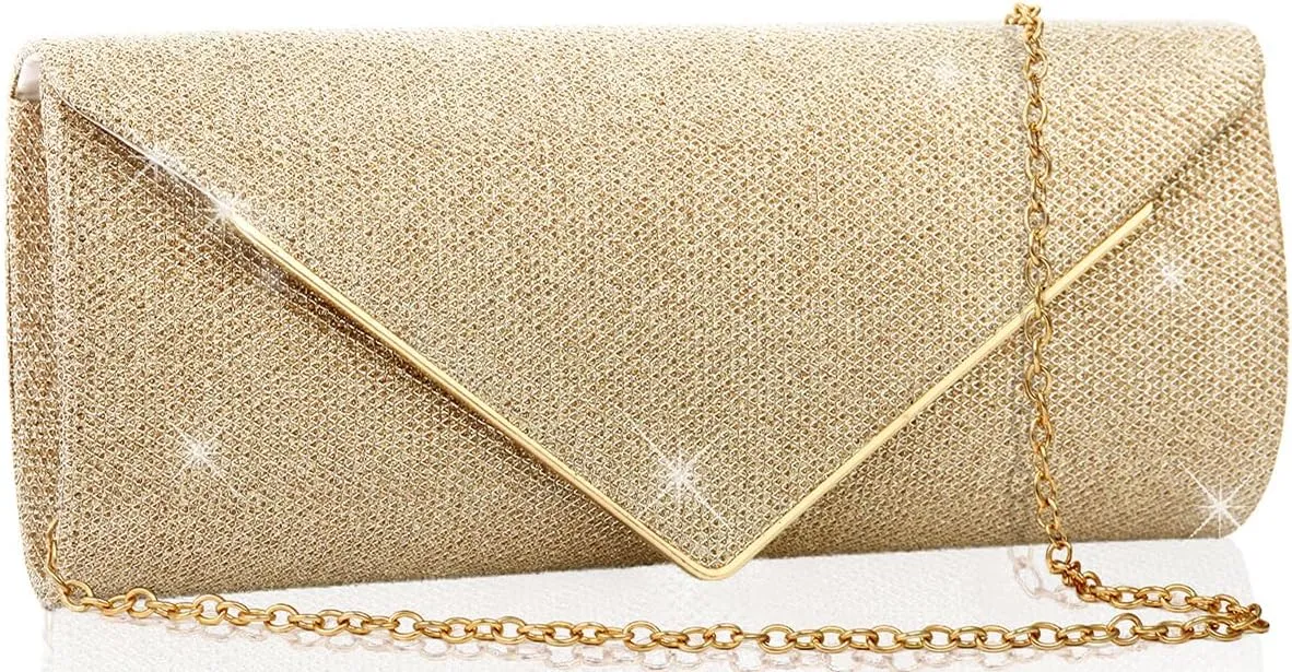 Clutch Purses for Women,Evening Bag Envelope Clutch with Detachable Chain Sparkle Elegance