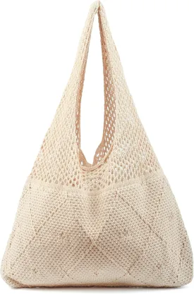 Crochet Mesh Beach Tote Shoulder Handbags Hobo Summer Aesthetic Women's Bag