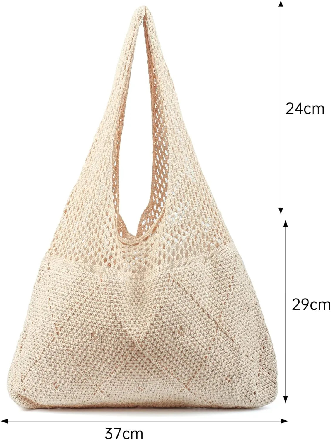Crochet Mesh Beach Tote Shoulder Handbags Hobo Summer Aesthetic Women's Bag