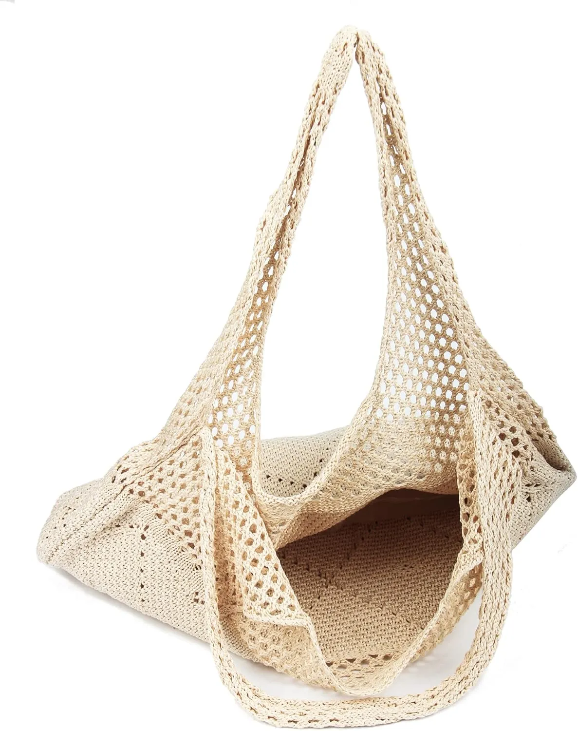 Crochet Mesh Beach Tote Shoulder Handbags Hobo Summer Aesthetic Women's Bag
