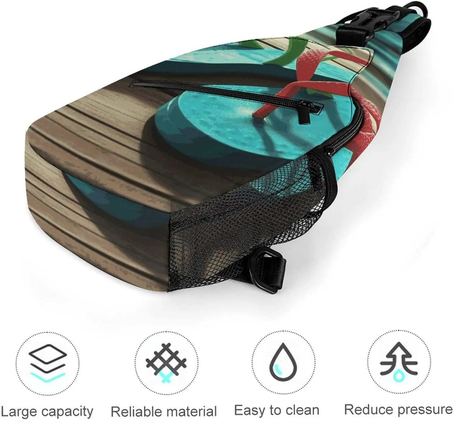 Crossbody Bag for Women Men Chest Bag Floral Swan Sling Bag Crossbody Shoulder Bag Sling Backpack