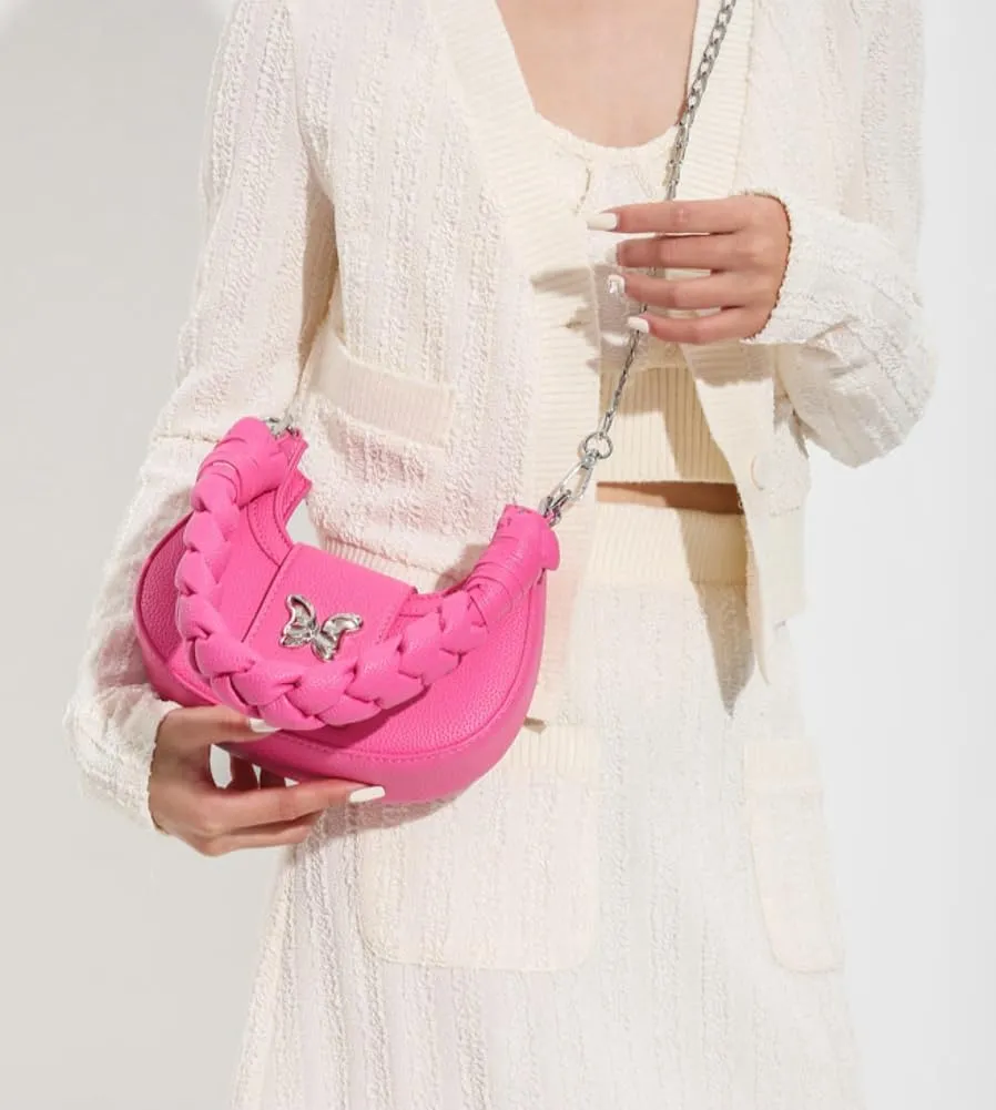 Crossbody Bag for Women Vegan Leather Hobo Handbags Tote Handbag Purse Shoulder Bucket Bag with Chain Straps