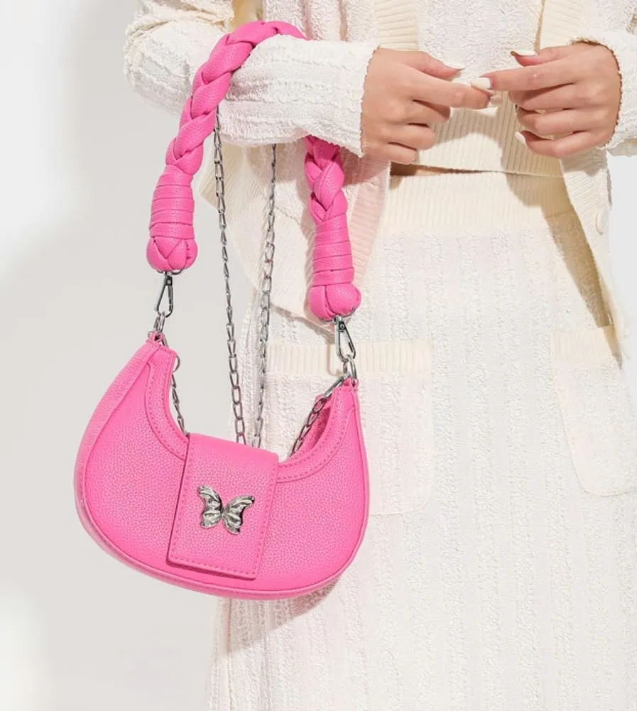 Crossbody Bag for Women Vegan Leather Hobo Handbags Tote Handbag Purse Shoulder Bucket Bag with Chain Straps