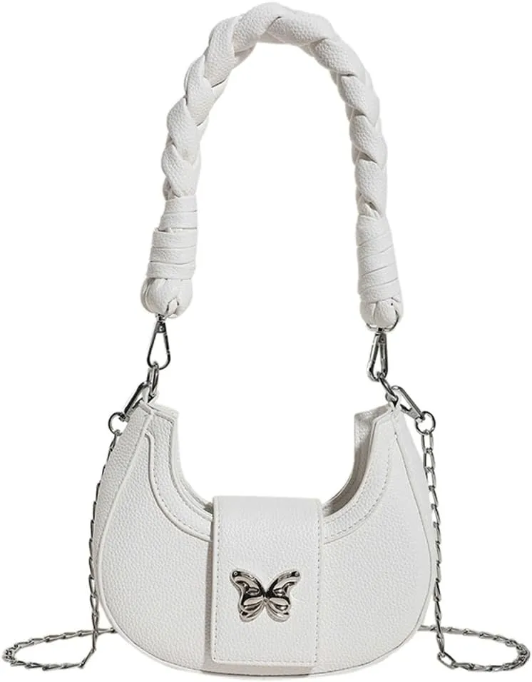 Crossbody Bag for Women Vegan Leather Hobo Handbags Tote Handbag Purse Shoulder Bucket Bag with Chain Straps