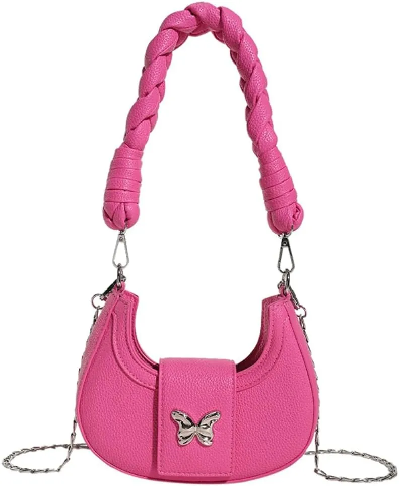 Crossbody Bag for Women Vegan Leather Hobo Handbags Tote Handbag Purse Shoulder Bucket Bag with Chain Straps
