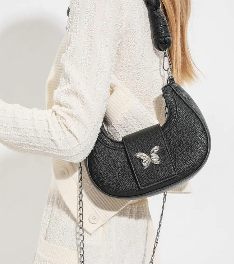 Crossbody Bag for Women Vegan Leather Hobo Handbags Tote Handbag Purse Shoulder Bucket Bag with Chain Straps