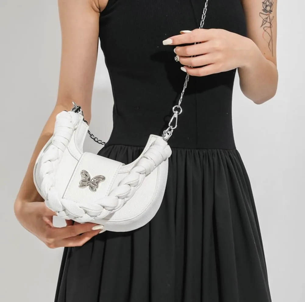 Crossbody Bag for Women Vegan Leather Hobo Handbags Tote Handbag Purse Shoulder Bucket Bag with Chain Straps