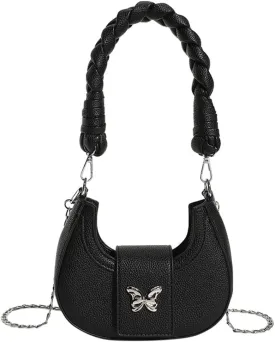 Crossbody Bag for Women Vegan Leather Hobo Handbags Tote Handbag Purse Shoulder Bucket Bag with Chain Straps