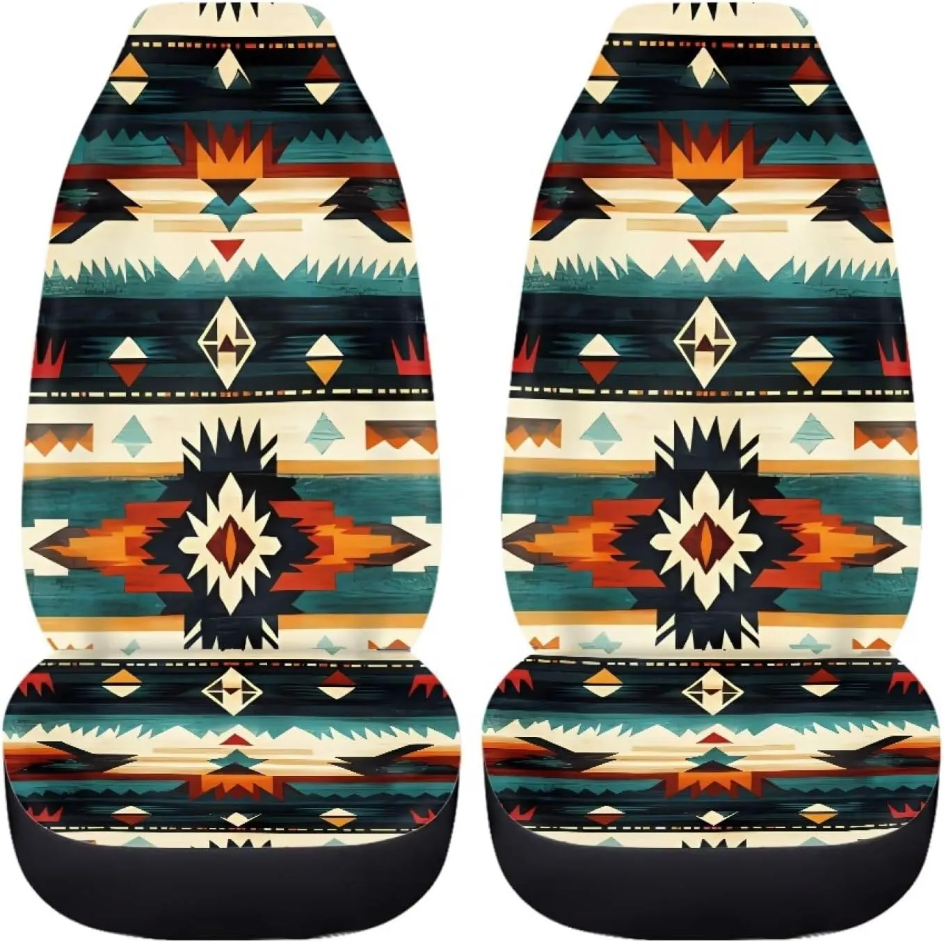 Dreaweet Native Southwest American Aztec Seat Covers for Cars Front Seats Only 2 Pack Universal High Back Bucket Seat Covers Car Seat Protector for SUV Sedan