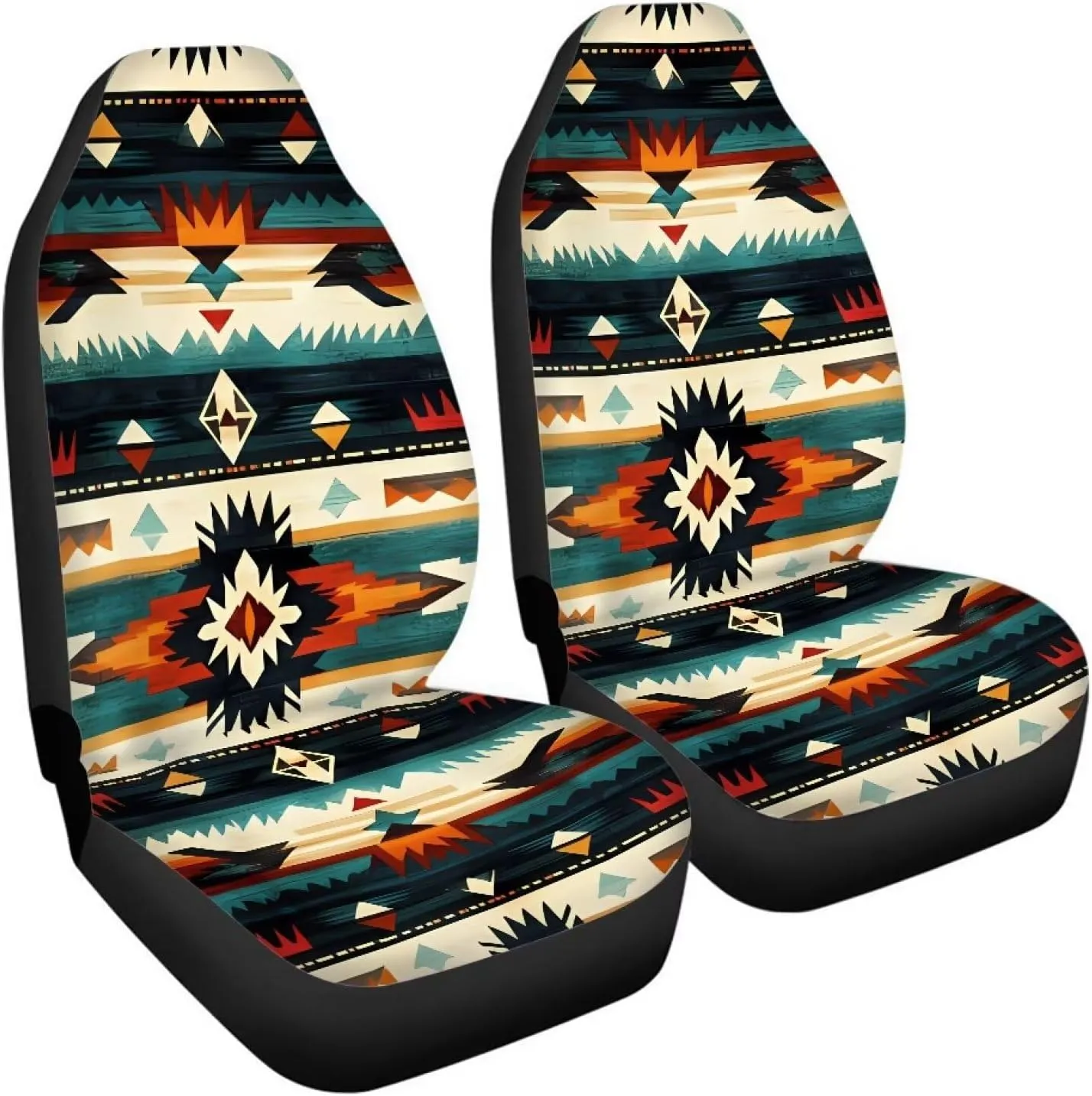 Dreaweet Native Southwest American Aztec Seat Covers for Cars Front Seats Only 2 Pack Universal High Back Bucket Seat Covers Car Seat Protector for SUV Sedan